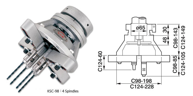 KSC-98 / KSC-124 : 4 Spindles Multiple Spindle Head